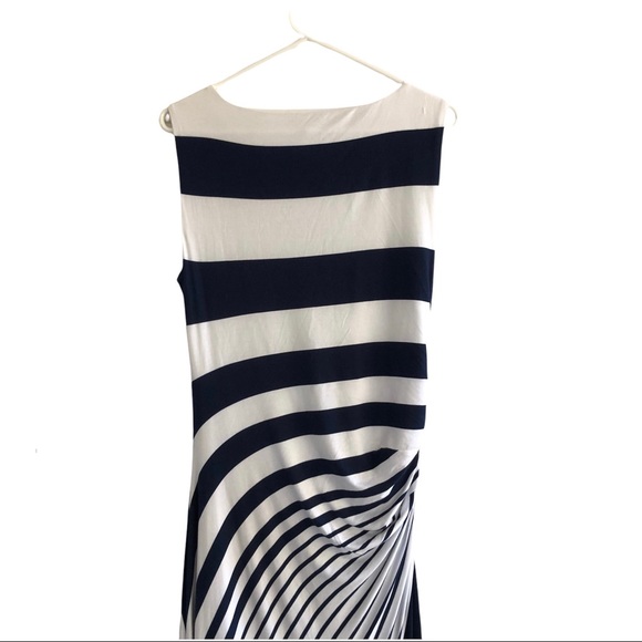 Soft Surroundings Here to Infinity Navy White striped Maxi Dress Sz M - Picture 7 of 10